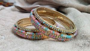 Metal Bangles With Stones