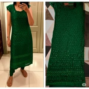 Beautiful Green Embroidery Kurti