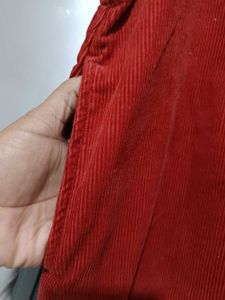 😍Red Corduroy Button-Down Dress😍