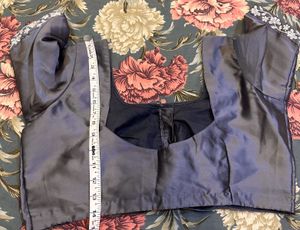 Grey georgette Saree with satin blouse