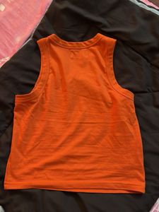 Orange Graphic Tank Top