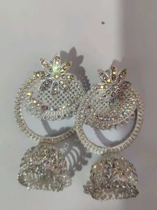 Elegant Silver Jhumkas
