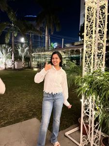 White Eyelet Top