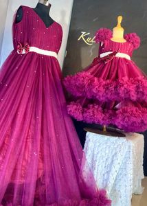 Mother Daughter Dress With Free Hair Accessories