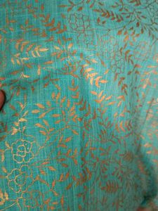 Golden Leaf on Blue –A Fabric That Speaks Elegance