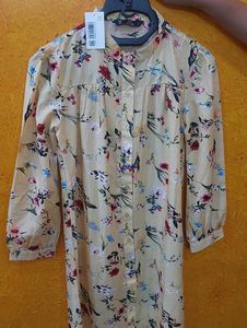 Floral Print Button-Down Kurti