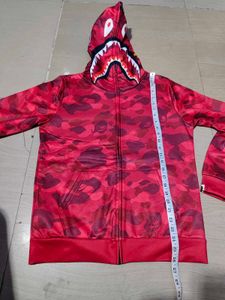 New Bape Red Camo Shark Hoodie