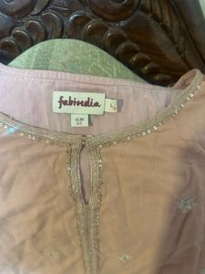 Fabindia Pink Kurta With Free Pooja Return Gifts