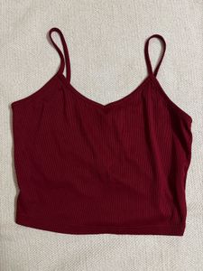 Red Sleeveless Crop Top