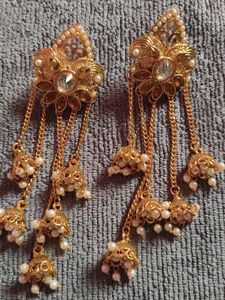 Gold Tone Jhumka Earrings