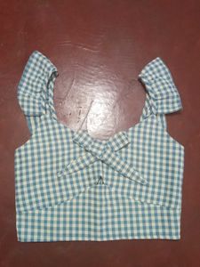 Shein Cut Out Gingham Top
