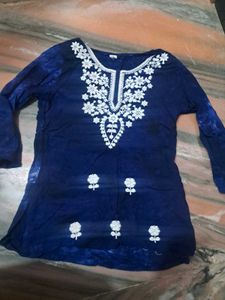 Blue Embroidered Kurta