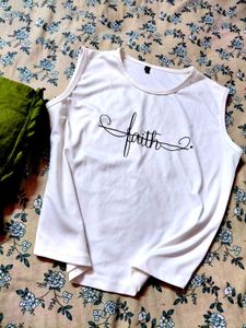 Faith Graphic White Tank Top