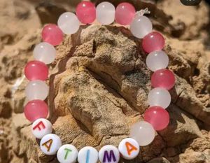 Custom Name Pearl And Glass Bead Bracelet