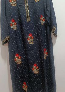 Black Embroideried Kurta