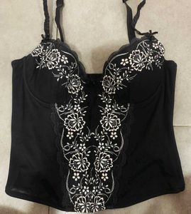 Black Goth Lace Floral Corset