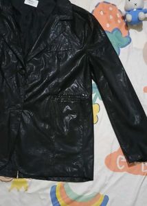 Vintage Black leather Blazer Jacket