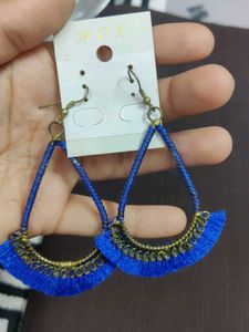 Pretty Blue Indo Western Earrings