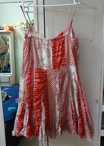 Off White And Red Cute Dress