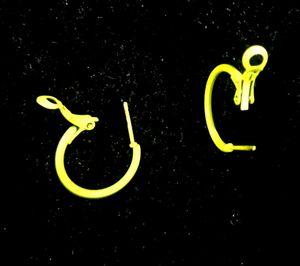 Neon Yellow and Blue Hoop Earrings