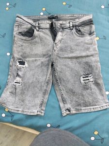 Highlender Distressed Ripped Men Jeans/Denim Short