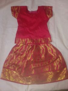 Girls Red & Gold Ethnic Dress