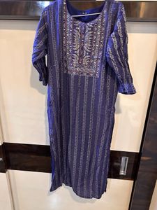 Straight Blue Kurta