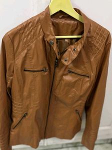 Tan Faux Leather Jacket