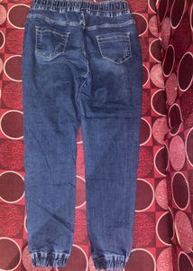 Distressed Denim Joggers