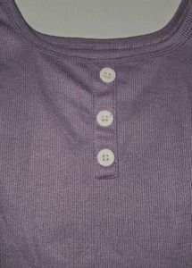 Lilac Button Crop Top