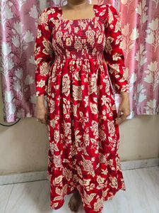Rust Red Colour Dress