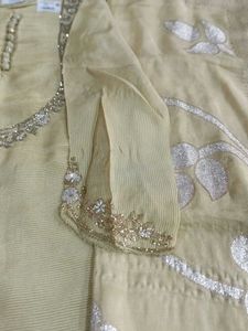 Elegant Beige Embroidered Salwar Kameez