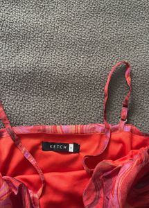 Red &amp; Pink Bodycon Mini Dress