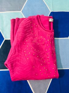Pink Embellished Sweater
