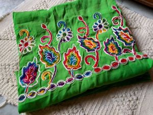 Green Embroidered Fabric Kurti