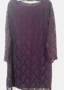 Elegant Purple Lace Dress