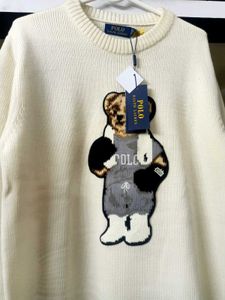 New Ralph Lauren Polo Bear Cream Knit Sweater