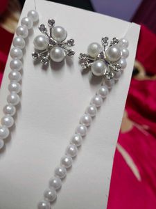 Pearl Necklace &amp; Earring Set