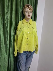 zara Yellow Corduroy Shirt
