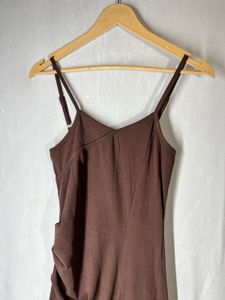 Brown Midi Slip Dress