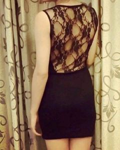 Black Partywear Bodycon Dress