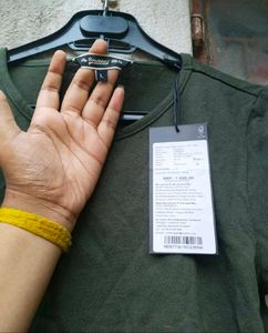 Roadster 2 Crop T-Shirt Combo Orange &amp; Olive Green