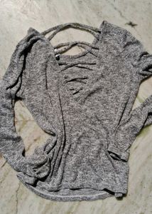 Gray Criss-Cross Back Top
