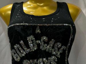 Black Sequin Tank Top