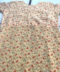 Floral Kurthi Cream Colour