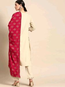 Embroidered Straight Kurta with Pant and Dupatta💗