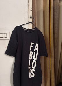 Black 'Fabulous' T-Shirt Dress