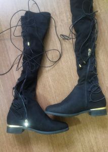 Truffle collection Black Thigh High Boots