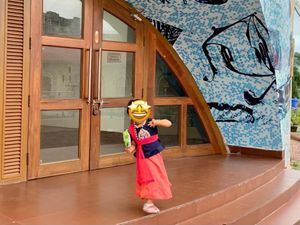 Girl&#39;s Pink Blue Lahenga 4-6 years without chunri