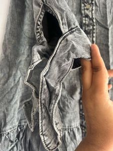 Gap Denim Peplum Style Shirt Top